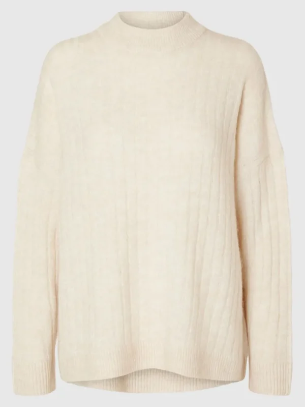 SELECTED LÖS PASSFORM TRÖJA Beige Online