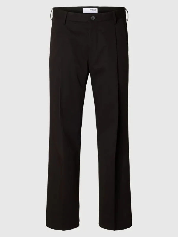 SELECTED LÖS PASSFORM VECKAD BYXOR Black Hot