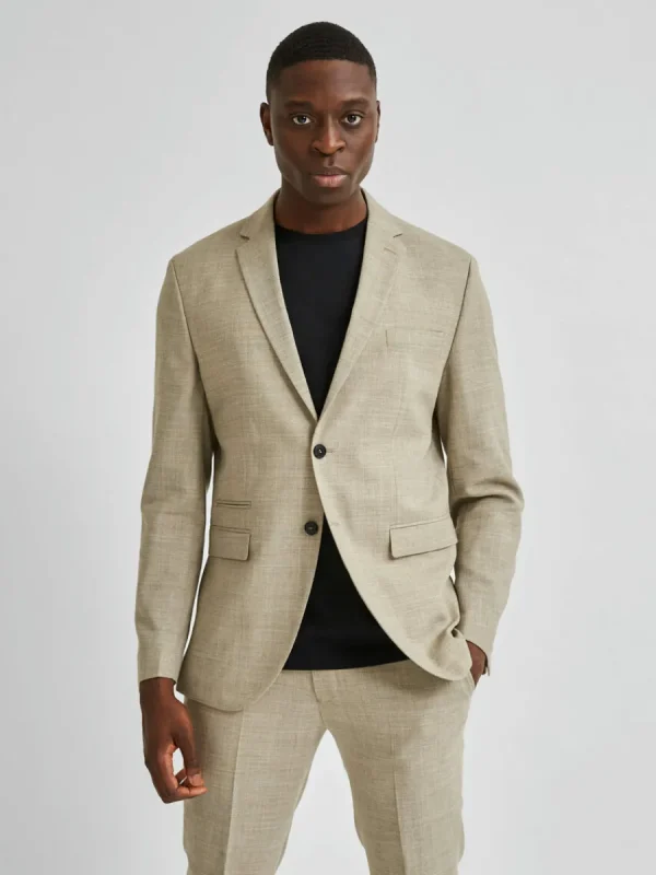 SELECTED LÄTT ENKELKNÄPPT KAVAJ Beige Outlet