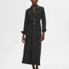 SELECTED MAXILÅNG JEANSKLÄNNING Black Sale