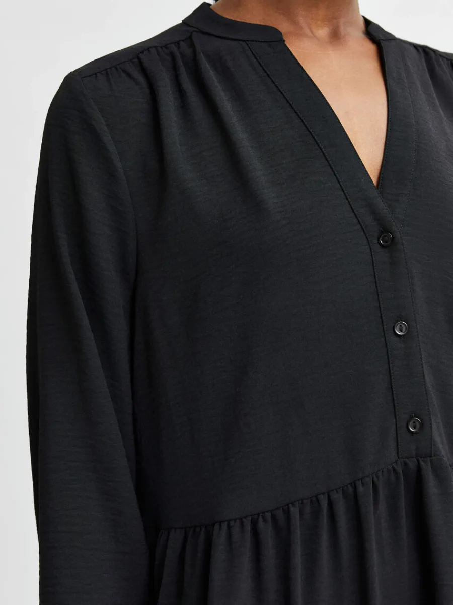 med_volanger_kort_klnning_3.webp SELECTED MED VOLANGER KORT KLÄNNING Black Best Sale