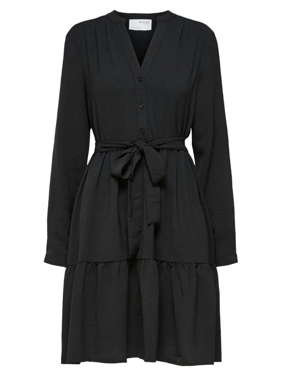 med_volanger_kort_klnning_5.webp SELECTED MED VOLANGER KORT KLÄNNING Black Best Sale