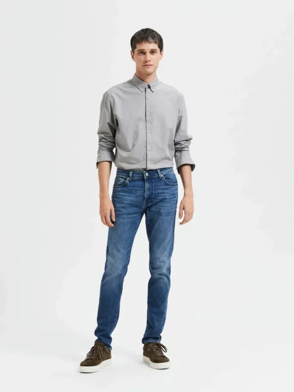 SELECTED MELLANTVÄTT SLIM FIT-JEANS Blue Best