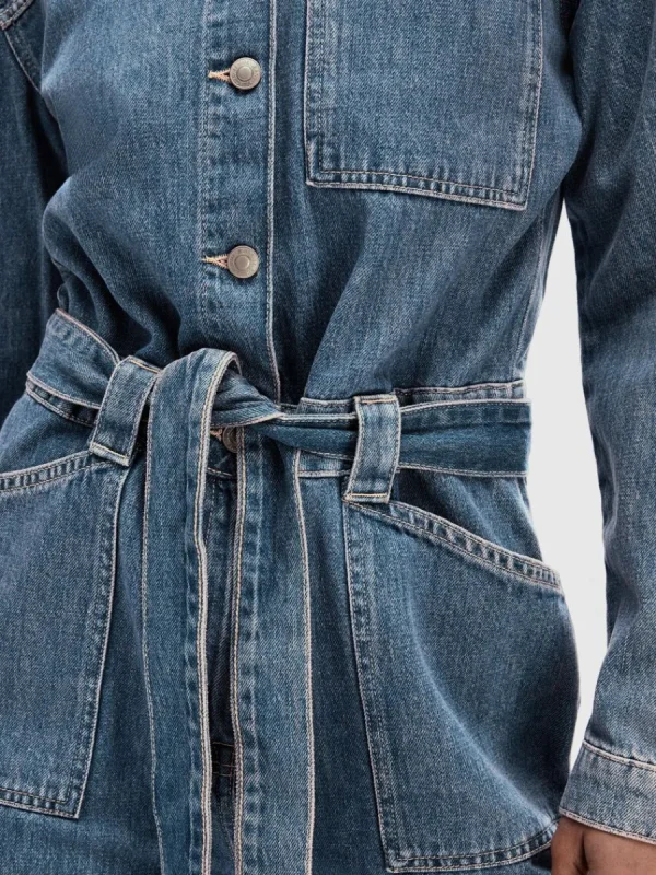 SELECTED MELLANTVÄTTAD DENIM JUMPSUIT Blue Shop