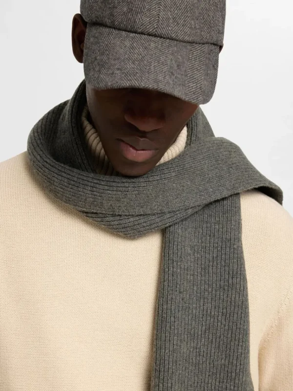 SELECTED 100% MERINOULL HALSDUK Grey Store
