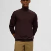 SELECTED 100% MERINOULL POLOTRÖJA Brown Outlet