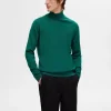 SELECTED 100% MERINOULL POLOTRÖJA Green Shop
