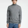 SELECTED 100% MERINOULL POLOTRÖJA Grey Outlet