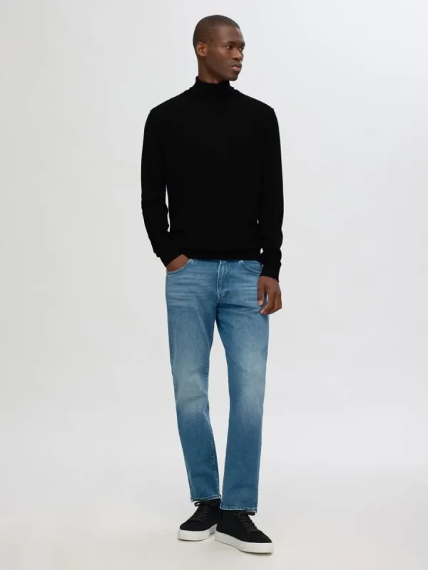 SELECTED 100% MERINOULL POLOTRÖJA Black Store