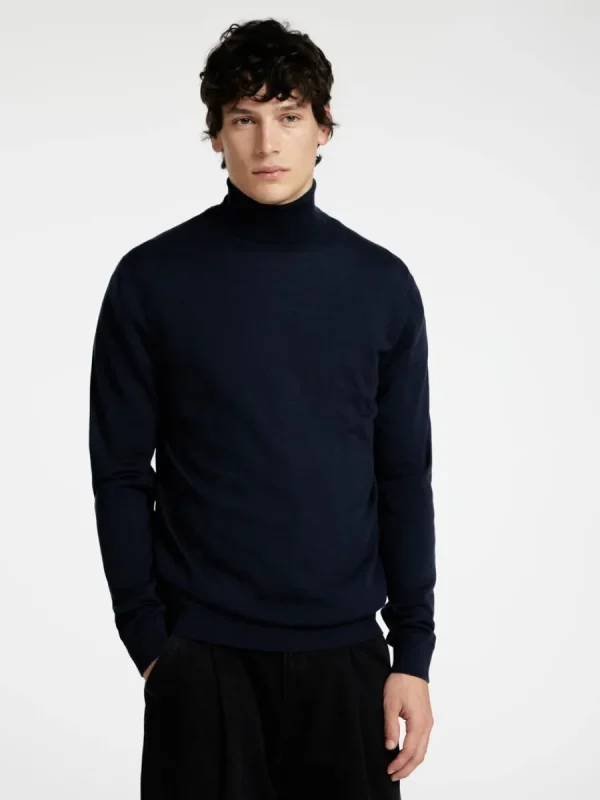 SELECTED 100% MERINOULL POLOTRÖJA Blue Best