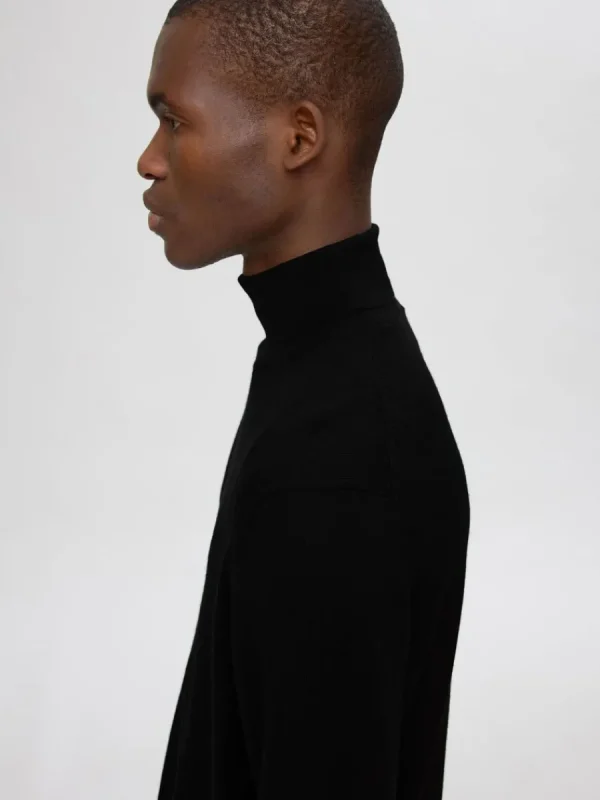 SELECTED 100% MERINOULL POLOTRÖJA Black Store