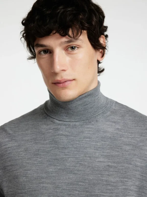 SELECTED 100% MERINOULL POLOTRÖJA Grey Outlet
