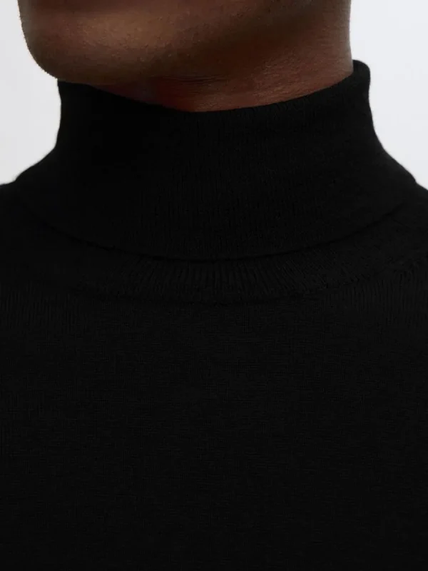 SELECTED 100% MERINOULL POLOTRÖJA Black Store