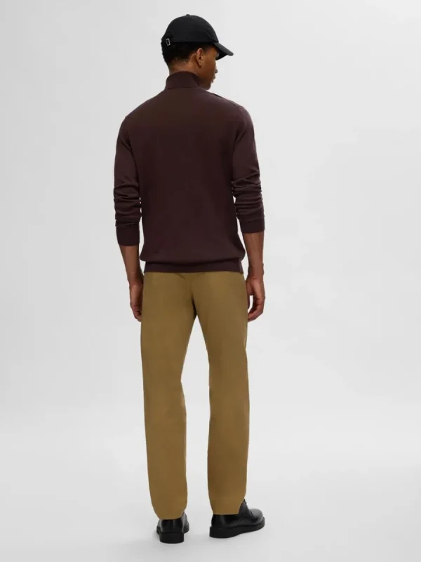SELECTED 100% MERINOULL POLOTRÖJA Brown Outlet