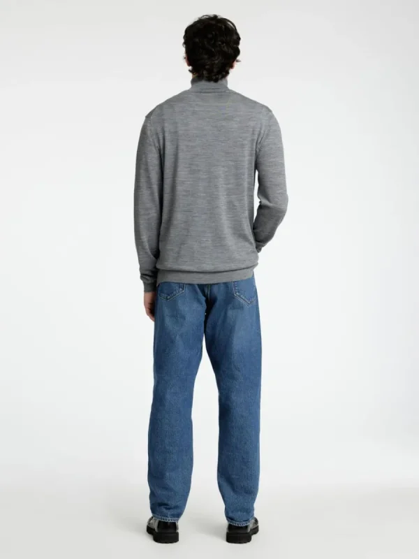 SELECTED 100% MERINOULL POLOTRÖJA Grey Outlet