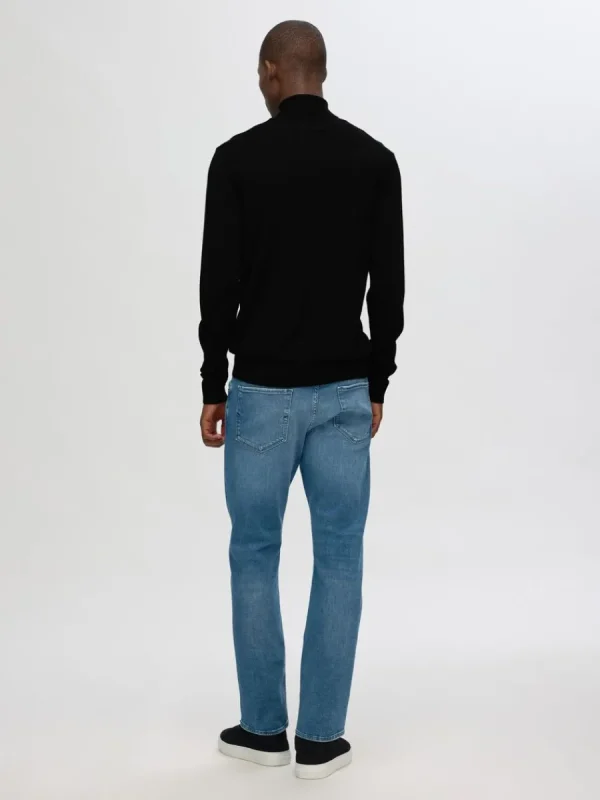 SELECTED 100% MERINOULL POLOTRÖJA Black Store