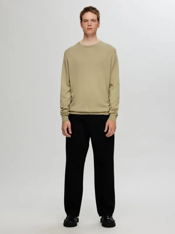 SELECTED 100% MERINOULL RUNDRINGAD TRÖJA Brown Online