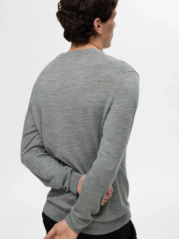 SELECTED 100% MERINOULL RUNDRINGAD TRÖJA Grey Fashion