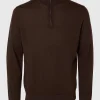 SELECTED 100% MERINOULL TRÖJA MED HALVLÅNGT BLIXTLÅS Brown Sale