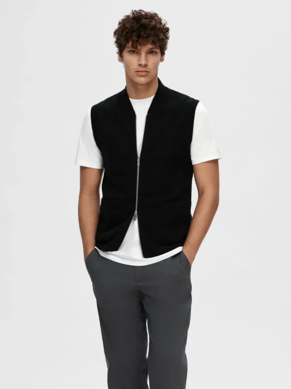 SELECTED MERINOULL VÄST Black Flash Sale