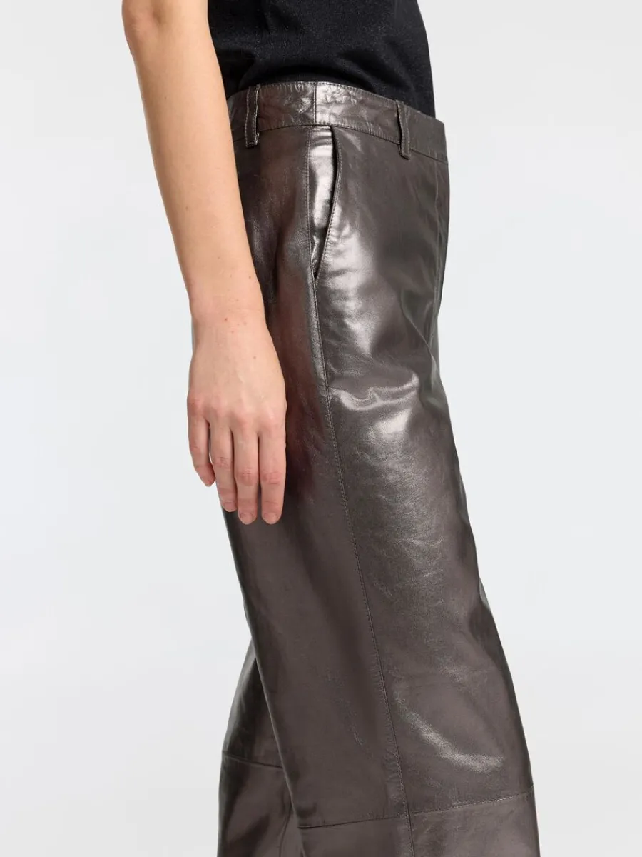 metallic_lderbyxor_3.webp SELECTED METALLIC LÄDERBYXOR Grey Cheap