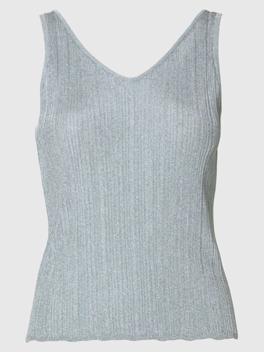 metallic_rmls_topp_5.webp SELECTED METALLIC ÄRMLÖS TOPP Grey Discount