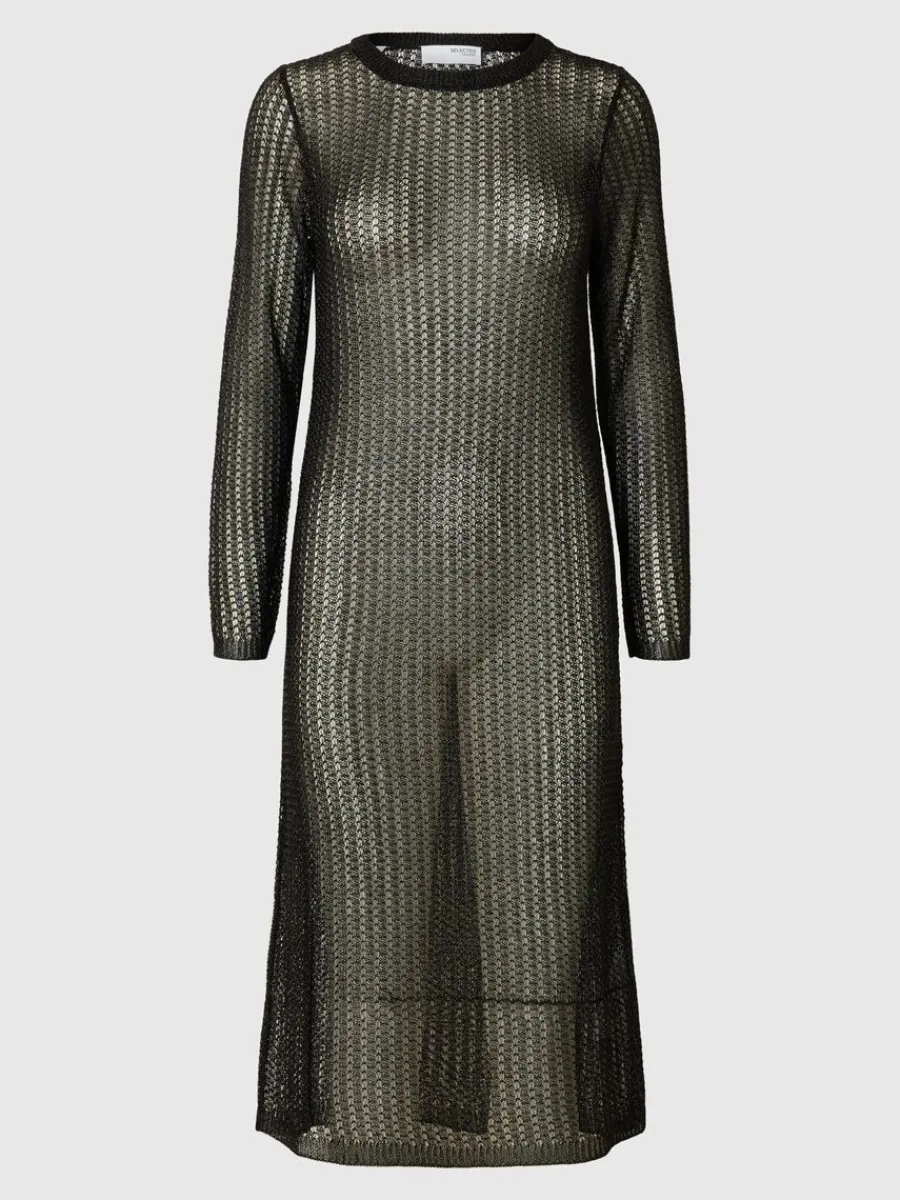 metallic_stickad_klnning_0.webp SELECTED METALLIC STICKAD KLÄNNING Black Clearance
