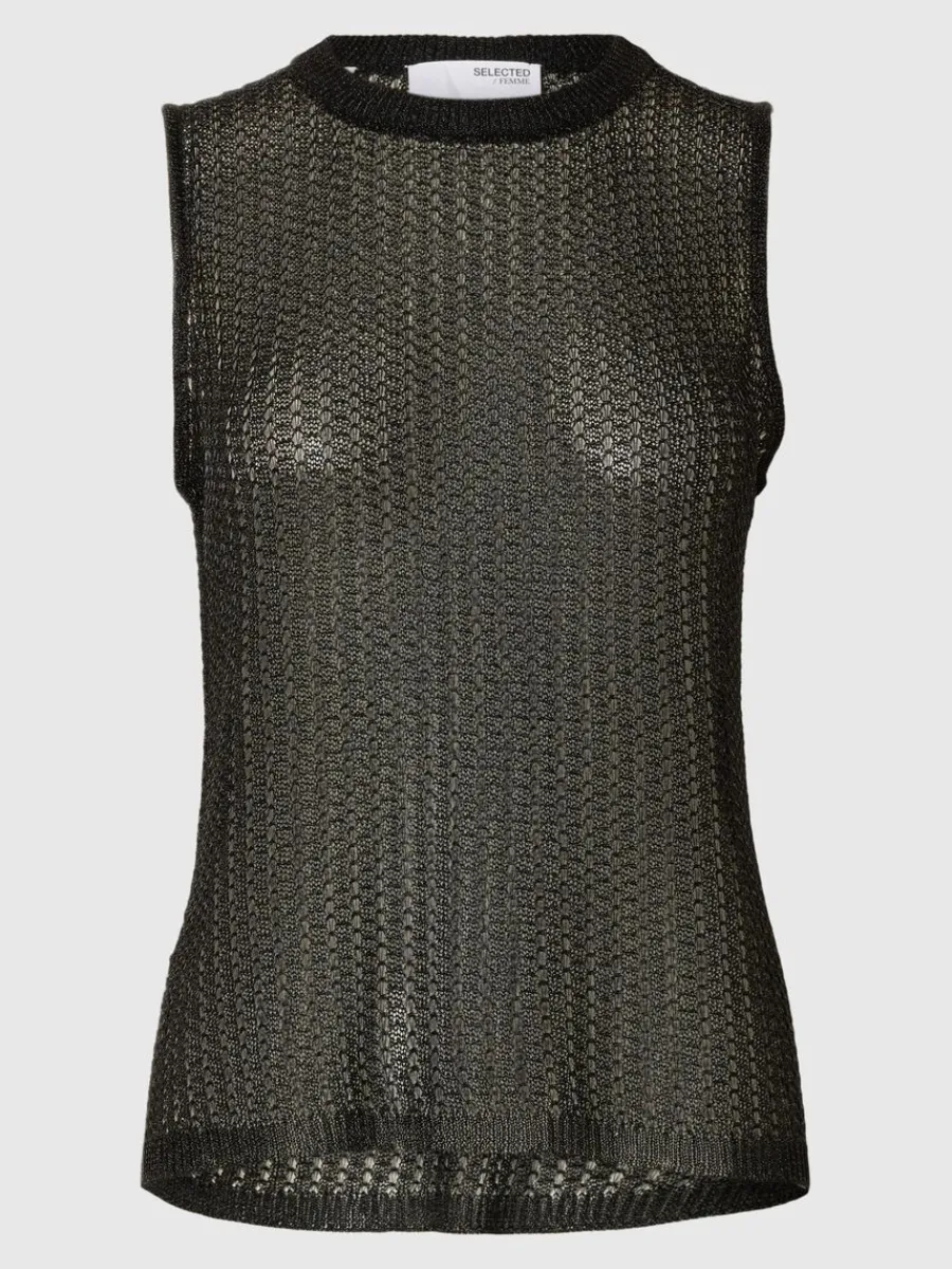 metallic_stickad_topp_0.webp SELECTED METALLIC STICKAD TOPP Black New