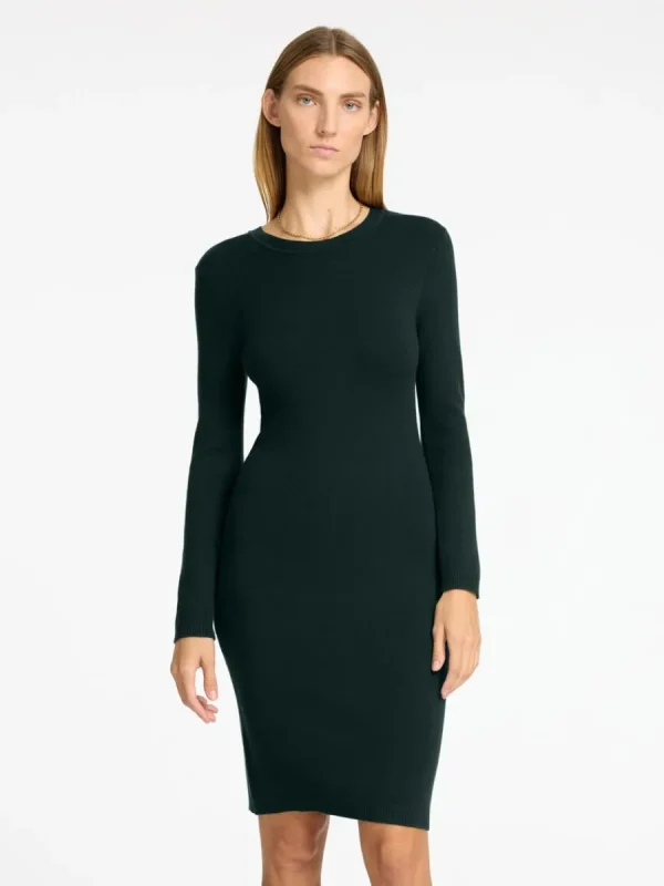 SELECTED MIDILÅNG STICKAD KLÄNNING Green Flash Sale