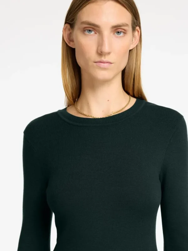 SELECTED MIDILÅNG STICKAD KLÄNNING Green Flash Sale