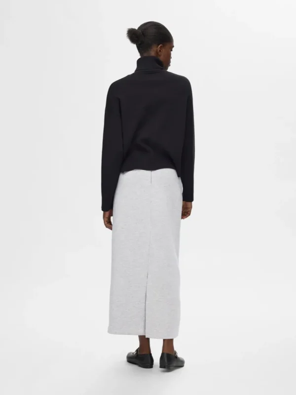 SELECTED MIDILÅNG SWEATKJOL Grey Fashion