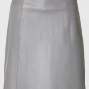 SELECTED MINILÅNG LÄDERKJOL Grey Best