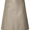 SELECTED MINILÅNG LÄDERKJOL Brown Hot