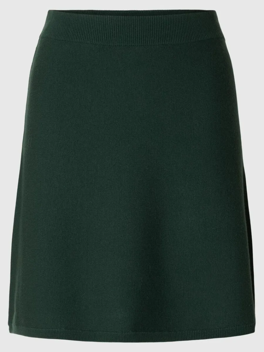 minilng_stickad_kjol_0.webp SELECTED MINILÅNG STICKAD KJOL Green Sale