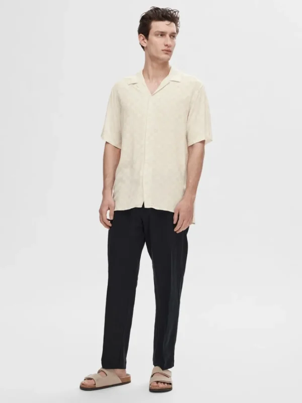 SELECTED MÖNSTRAD KORTÄRMAD SKJORTA White Best Sale