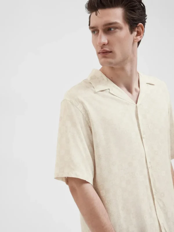 SELECTED MÖNSTRAD KORTÄRMAD SKJORTA White Best Sale