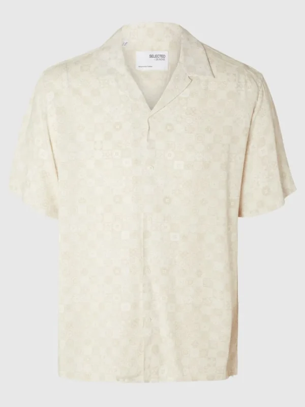 SELECTED MÖNSTRAD KORTÄRMAD SKJORTA White Best Sale