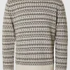 SELECTED MÖNSTRAD RUNDRINGAD TRÖJA Beige Cheap