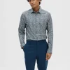 SELECTED MÖNSTRAD SKJORTA Blue New
