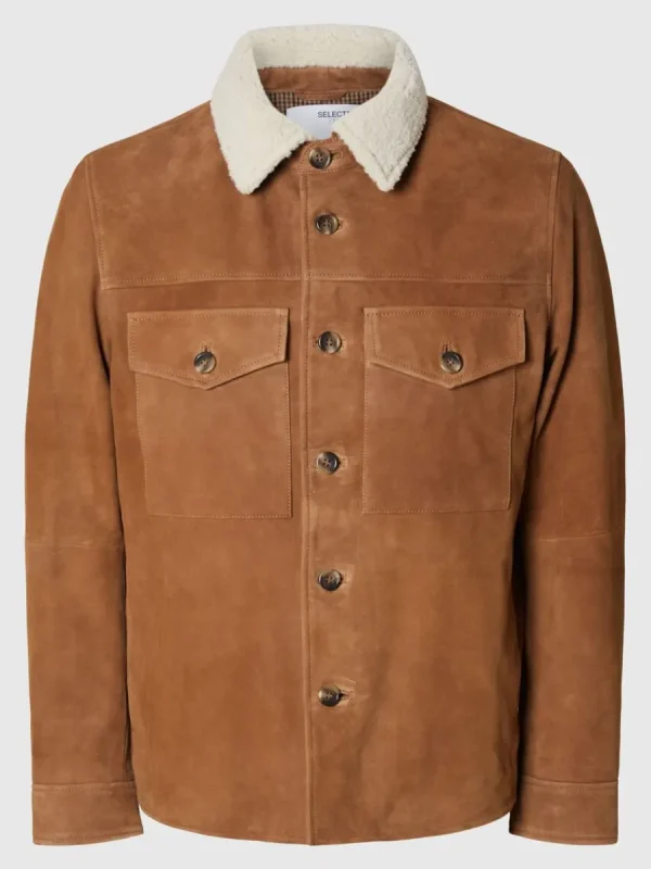 SELECTED 100% MOCKA ÖVERSKJORTA Brown Discount