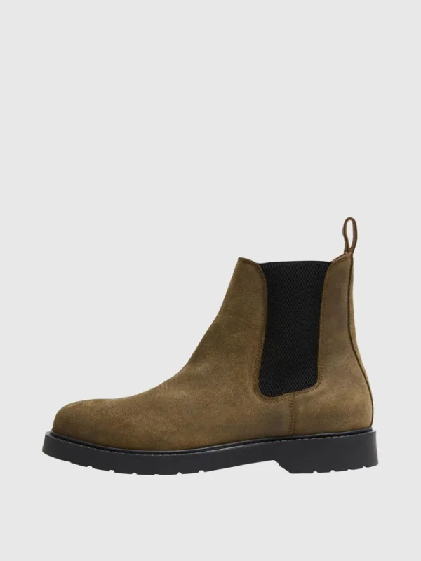 SELECTED MOCKASYDD CHELSEA-STÖVLAR Green Flash Sale