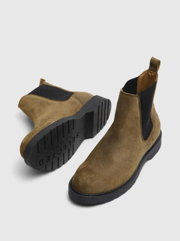 SELECTED MOCKASYDD CHELSEA-STÖVLAR Green Flash Sale