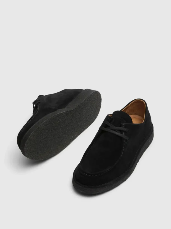 SELECTED MOCKASYDD SKOR MED SÖM RUNT TÅN Black Clearance