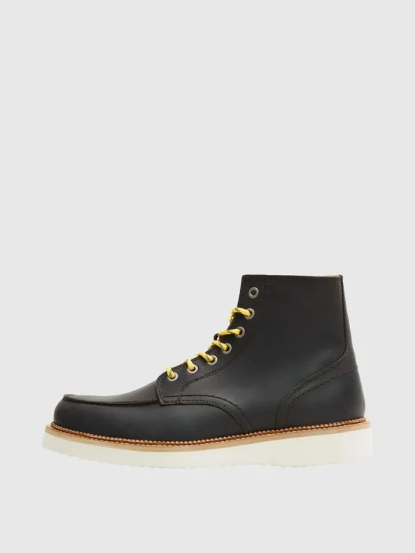 SELECTED MOC-TOE LÄDERBOOTS Brown Hot