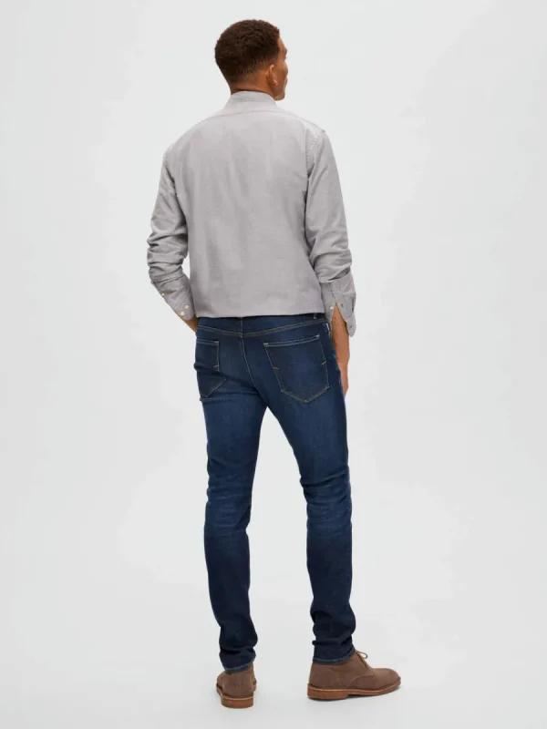 SELECTED MÖRK TVÄTT SLIM FIT-JEANS Blue Outlet