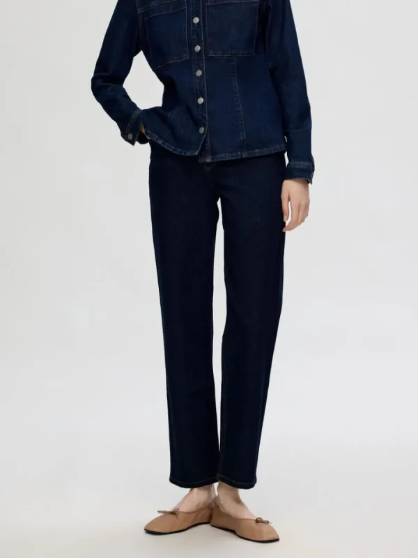 SELECTED MÖRK TVÄTT STRAIGHT FIT-JEANS Blue Shop