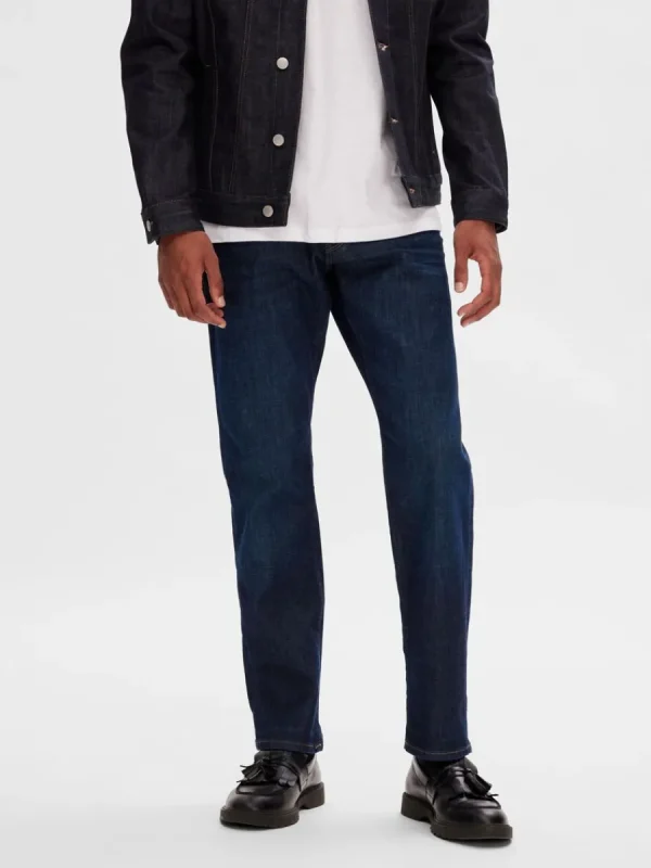 SELECTED 196 MÖRKBLÅ STRAIGHT FIT-JEANS Blue New