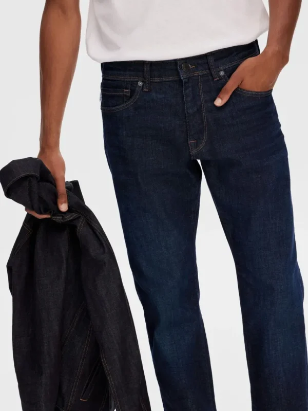 SELECTED 196 MÖRKBLÅ STRAIGHT FIT-JEANS Blue New