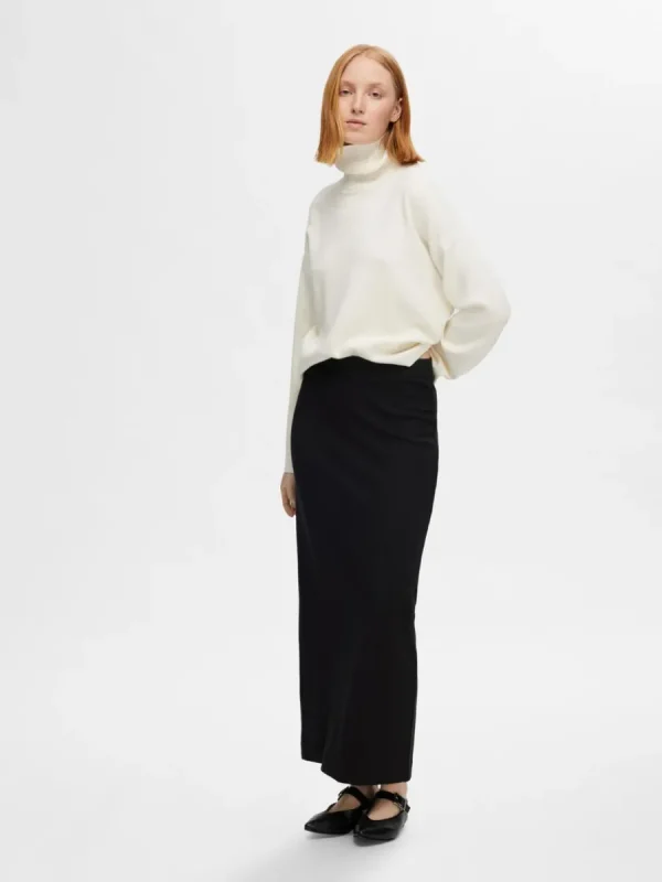 SELECTED NORMAL MIDJA MAXIKJOL Black Fashion