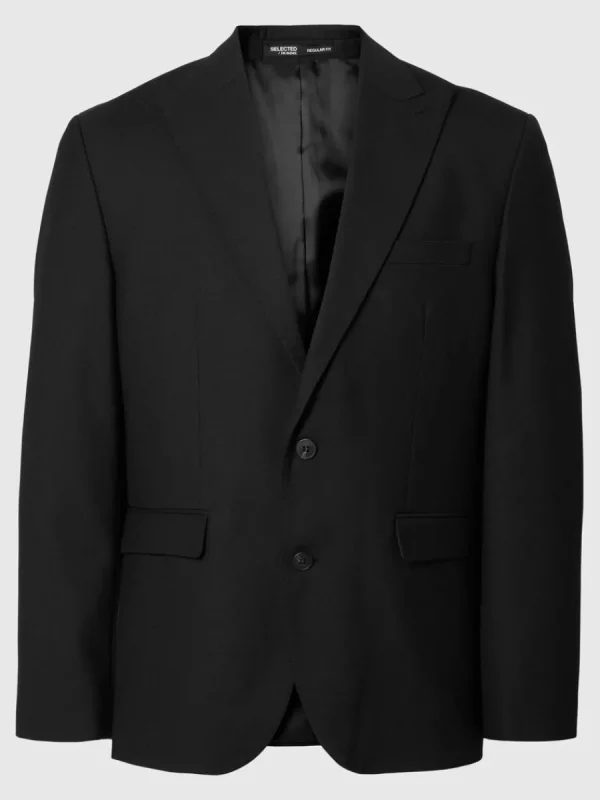 SELECTED NORMAL PASSFORM ENKELKNÄPPT KAVAJ Black Flash Sale